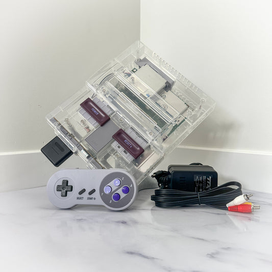 Super Nintendo Mirror White Transparent Console