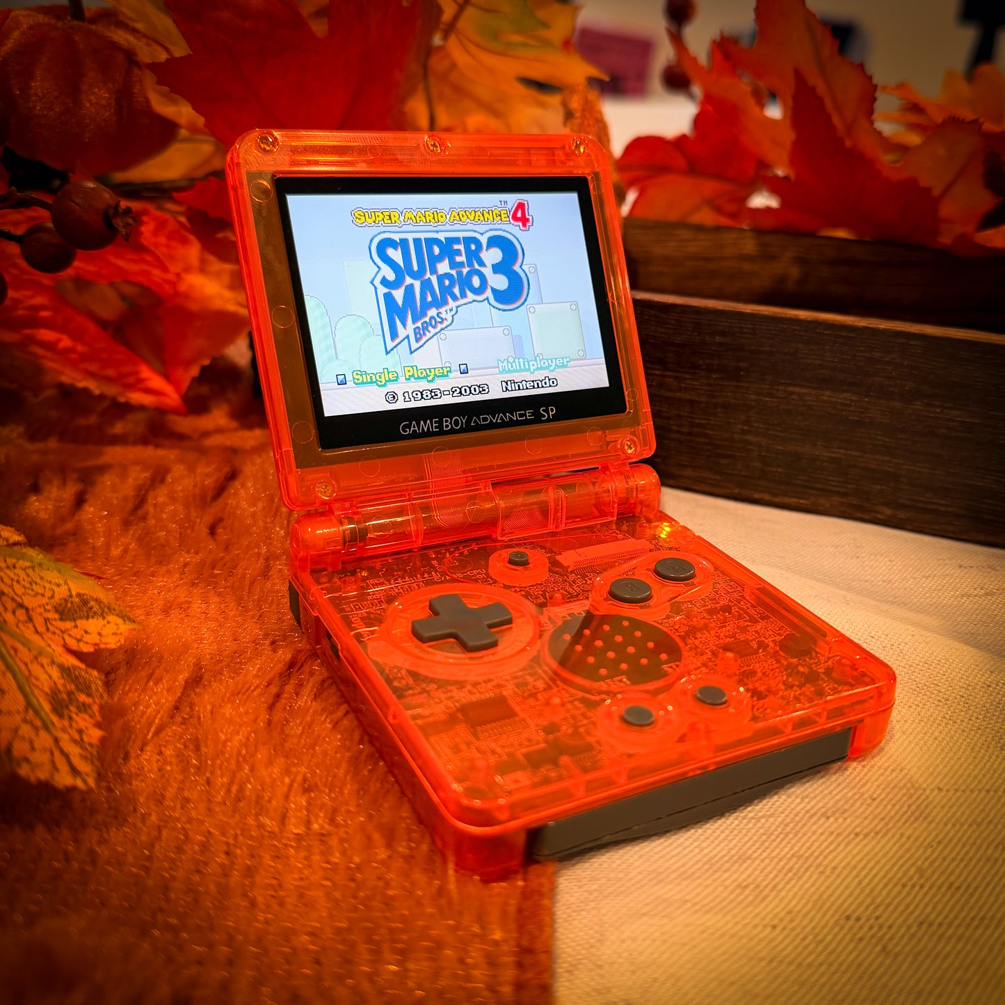 IPS USBC Charging Gameboy Advance SP Transparent Orange Laminated