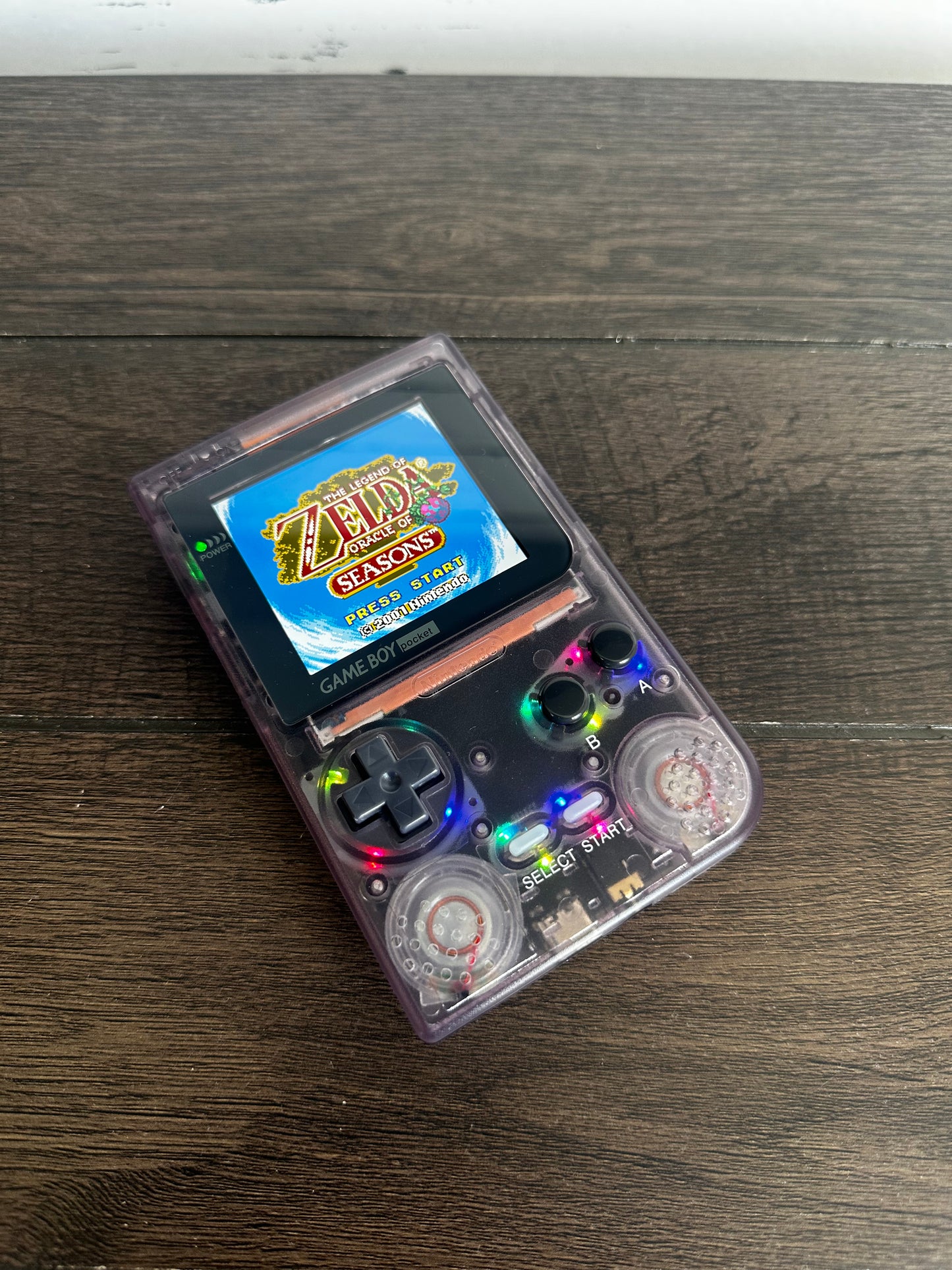 Gameboy Pocket Color Plus Q5 IPS Atomic Purple Out with usbc Rechargeable Battery