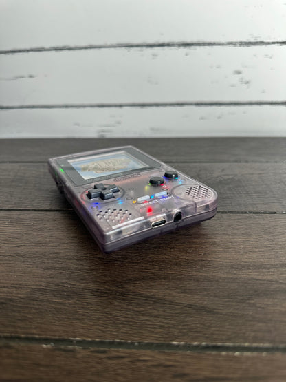 Gameboy Pocket Color Plus Q5 IPS Atomic Purple Out with usbc Rechargeable Battery