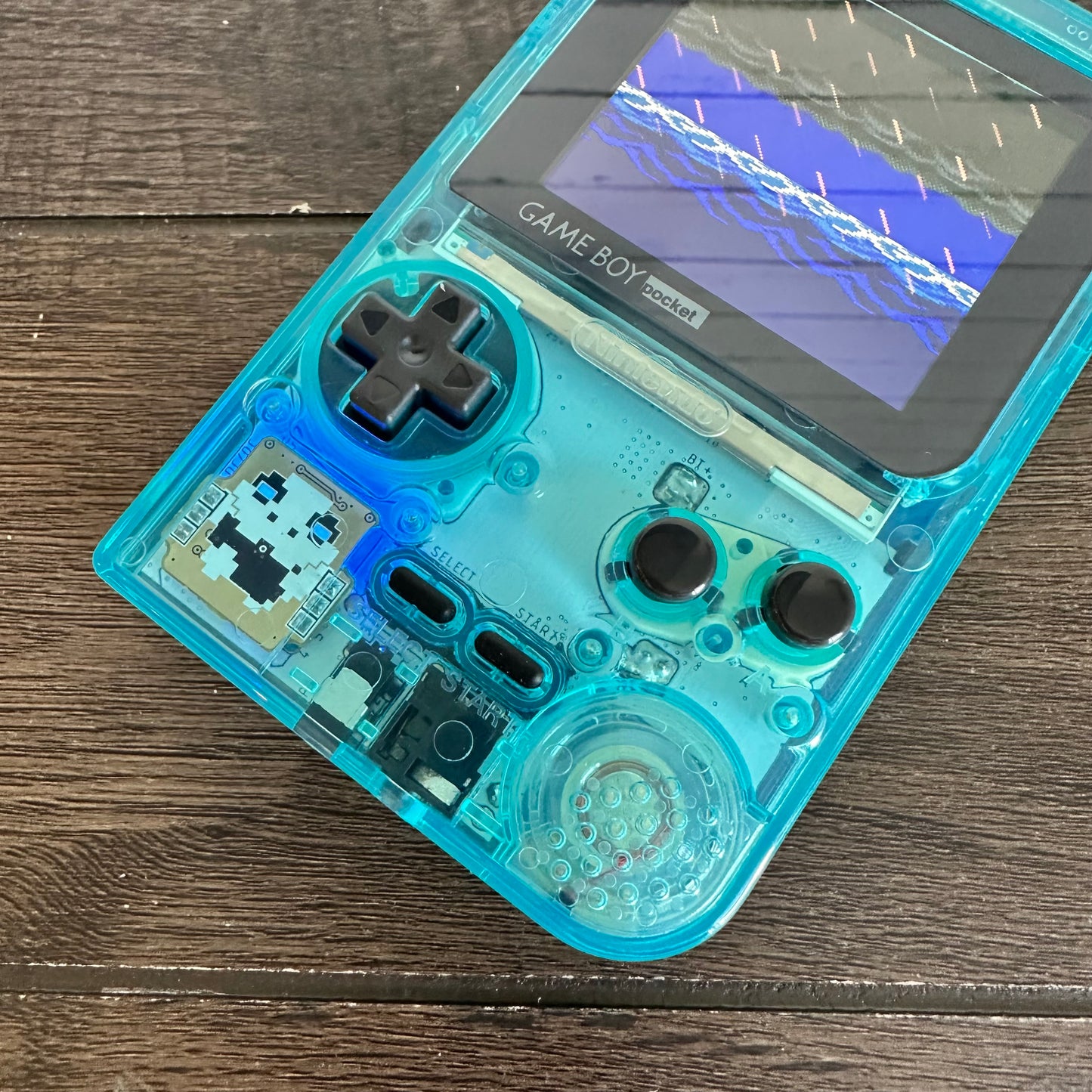 Gameboy Pocket Color Q5 IPS Clear Blue