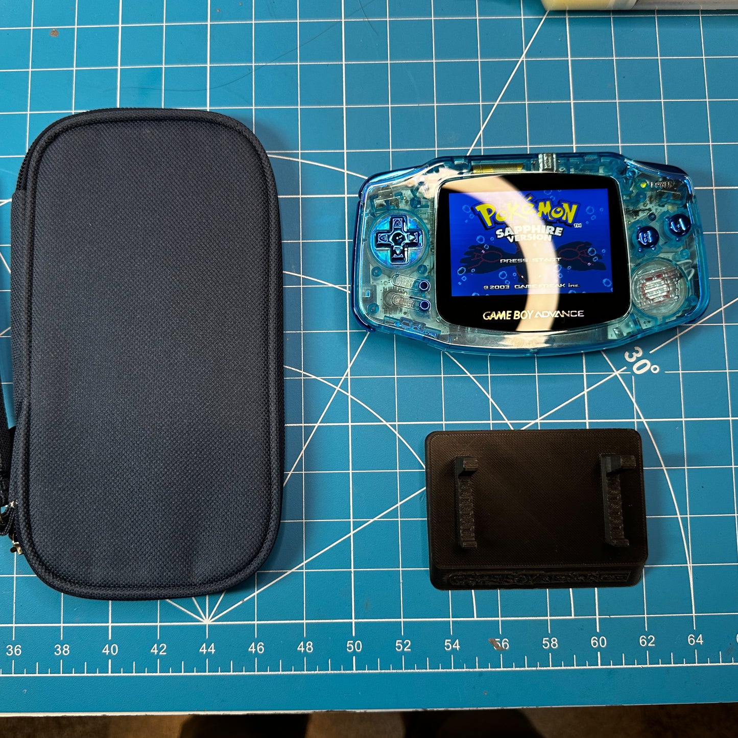 IPS Gameboy Advance GBA Mirror Blue Laminated HISPEEDIO