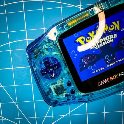 IPS Gameboy Advance GBA Mirror Blue Laminated HISPEEDIO